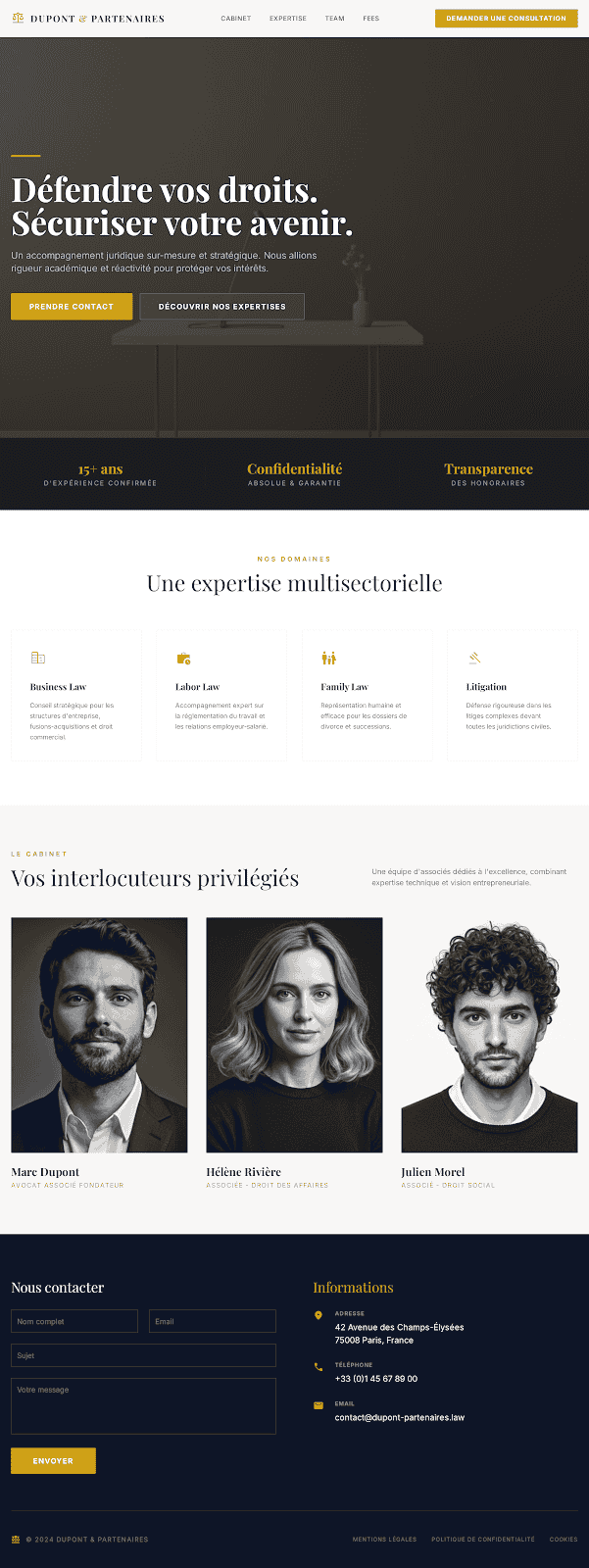 Exemple Site Web Cabinet d'Avocat