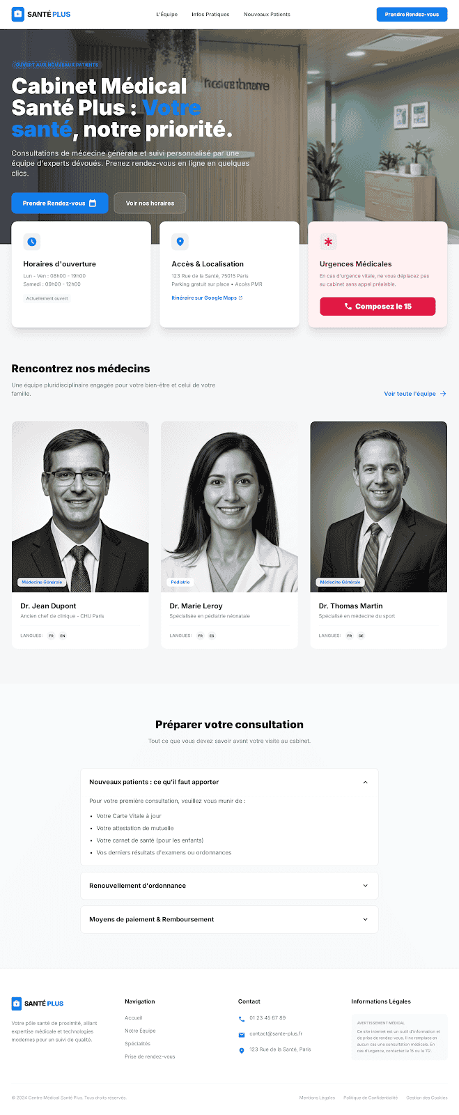 Exemple Site Web Cabinet Médical