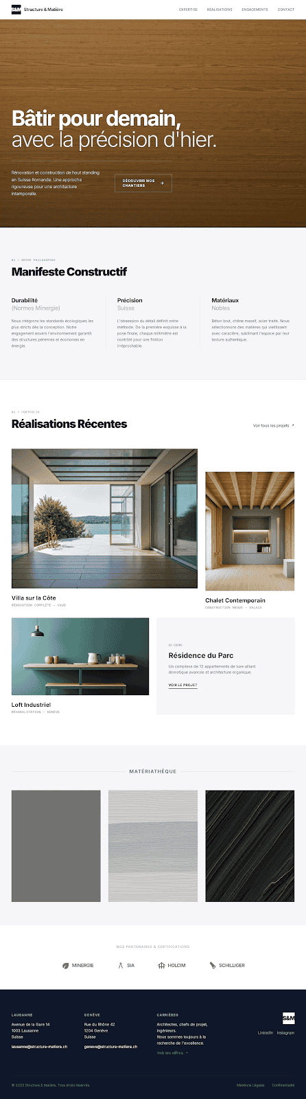 Exemple Site Web Entreprise de Construction